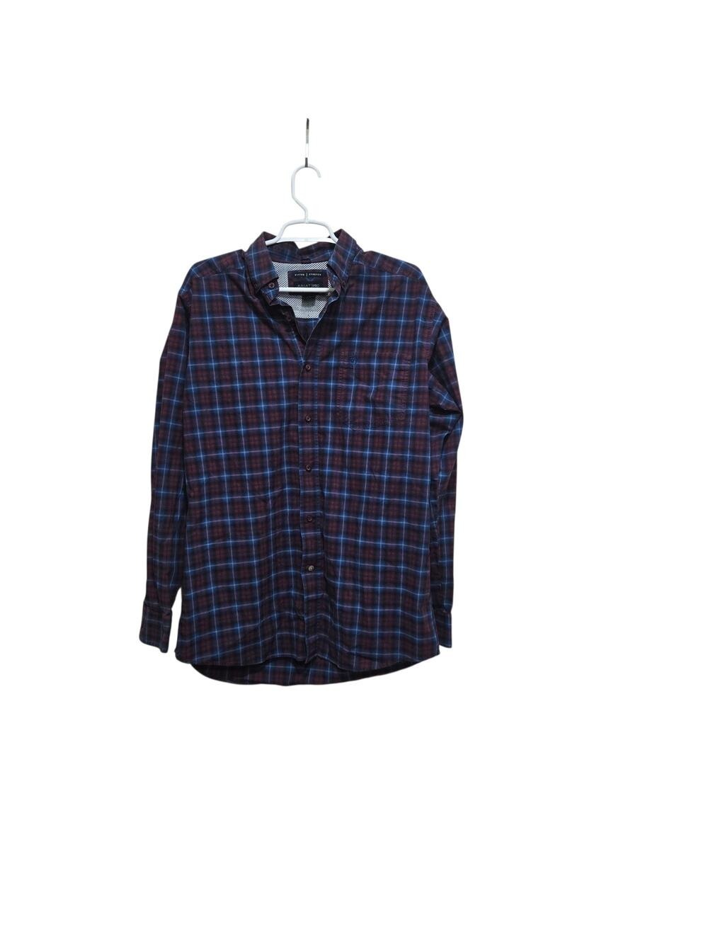 Ariat Pro Series Plaid Button Down Shirt Large Fitted Stretch Western